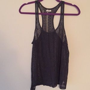 💕Aerie💕 dark gray lace racerback tank size small